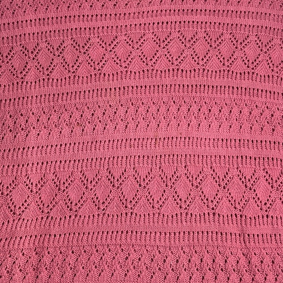 VNTG Tapestry By Linda Johnson One Size Mauve Pink Lacy Mock Neck Sweater Cozy - Picture 2 of 8